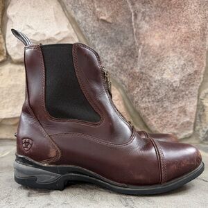 Ariat Devon Zip Paddock Boot Waxed Chocolate Brown Leather Shock Absorbing